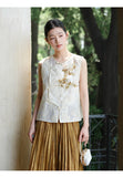 Dusk 2-Piece Gold Floral Cheongsam Top