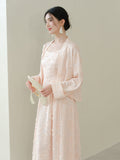 Princess Sonorous Floral Cutout Cheongsam Coat Tie Detail Qipao