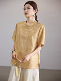 Felicia Dune Blush Jacquard Cheongsam Top