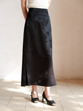 Deneb Black Slim Fit Cheongsam Skirt