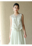 Felicia 2-Piece Silk Embroidered Cheongsam Vest
