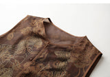 Altair 2-Piece Brown Coffee Cheongsam Vest Set
