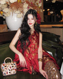 Pansy Halcyon Gold Woven Jacquard Cheongsam Qipao Vest