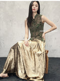 Amber Fortune Gold Vintage Cheongsam Skirt