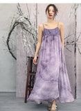 Poppy Light Tulle Purple Cheongsam Dress