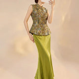 Duchess 2-Piece Jacquard Cheongsam Set
