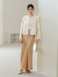 Crown Apricot Yellow Embroidered Cheongsam Coat