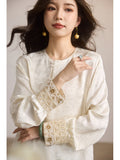Zena Apricot Jacquard Cheongsam Top
