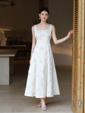 Aldebaran Soft Apricot Jacquard Cheongsam Dress