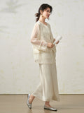Ava Beige Beaded Cheongsam Vest