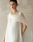 Prime Wind White Asymmetrical Cheongsam Dress