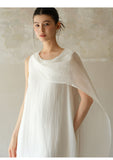Viviana Wind White Ramie Cheongsam Dress