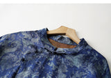 Purity Blue Print Jacquard Cheongsam Top