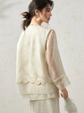 Ava Beige Beaded Cheongsam Vest
