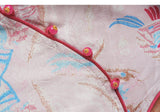 Lena Pink Jacquard V-Neck Shirt Cheongsam