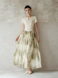 Lotus Opalescent Tie Dye Cheongsam Dress Slim Fit Qipao