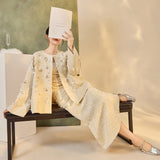 Clarice Light Gray Embellished Cheongsam Coat
