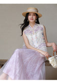 Grande 2-Piece Light Purple Silk Cheongsam Top