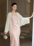 Ophelia Outer Wrap Cloud Apricot Shadow Cheongsam