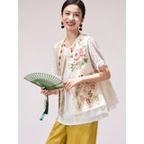 Iolanthe Matcha Green Embroidered Vest Cheongsam