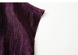Charm Grape Purple Acetate Short Sleeve Top Cheongsam