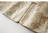 Viviana Apricot Yellow Beaded Embroidered Cheongsam Vest