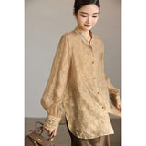 Kaida Crabapple Yellow Embroidered Cheongsam Top