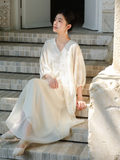 Lea Cloudy Apricot Jacquard Cheongsam Dress
