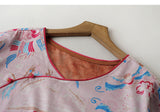 Lena Pink Jacquard V-Neck Shirt Cheongsam