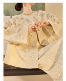 Clarice Light Gray Embellished Cheongsam Coat