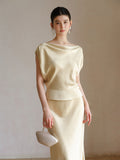 Thea 2-Piece Champagne Gold Satin Cheongsam Top