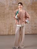 Juliana Olive Yellow Embroidered Cheongsam Top