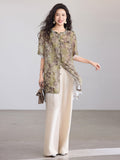Sunrise Mustard Green Floral Cheongsam Top