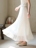 Iolanthe Beige Pleated Cheongsam Skirt