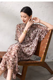 Felicity Flower Brown Mermaid Cheongsam Dress