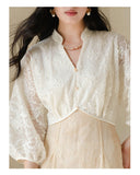 Valentina Warm Sunset Orange Lace Cheongsam Dress