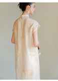 Angelique Warm Jade Pearl Embroidered Cheongsam Dress