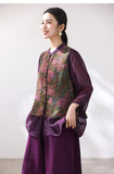 Oliviana Flower Purple Lace Cheongsam Top
