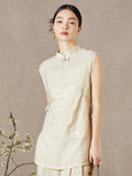 Carlotta 2-Piece Beige Embroidered Cheongsam Set