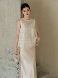 Tulip White Mulberry Silk Embroidered Cheongsam Top