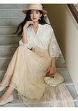 Valentina Warm Sunset Orange Lace Cheongsam Dress