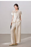 Chateau Champagne Jacquard Cheongsam Top