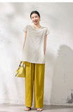 Lilac Beige Embroidered Cheongsam Top