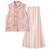 Nina 2-Piece Pink Embroidered Cheongsam Set