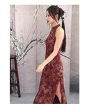 Theresa Red Dragon Print Cheongsam Dress