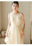 Kaia Cloud Apricot Slim-Fit Cheongsam Dress
