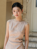 Zephyr 2-Piece Brown Pink Embroidered Cheongsam Top