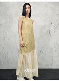 Josephina Ginger Yellow Jacquard Cheongsam Dress