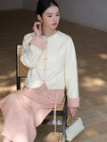 Daniella Crabapple Textured Cheongsam Top
