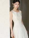 Valencia Foggy Apricot Sequin Embroidered Cheongsam Dress